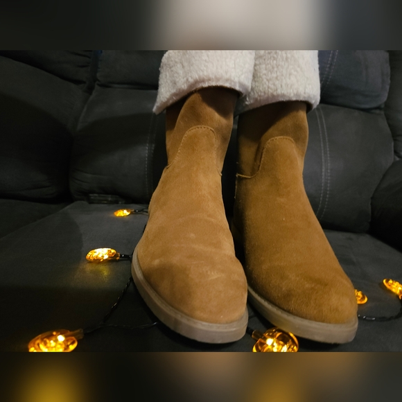 BASS ARIA brown Suede and Shearling Boots sz8 - Picture 2 of 12